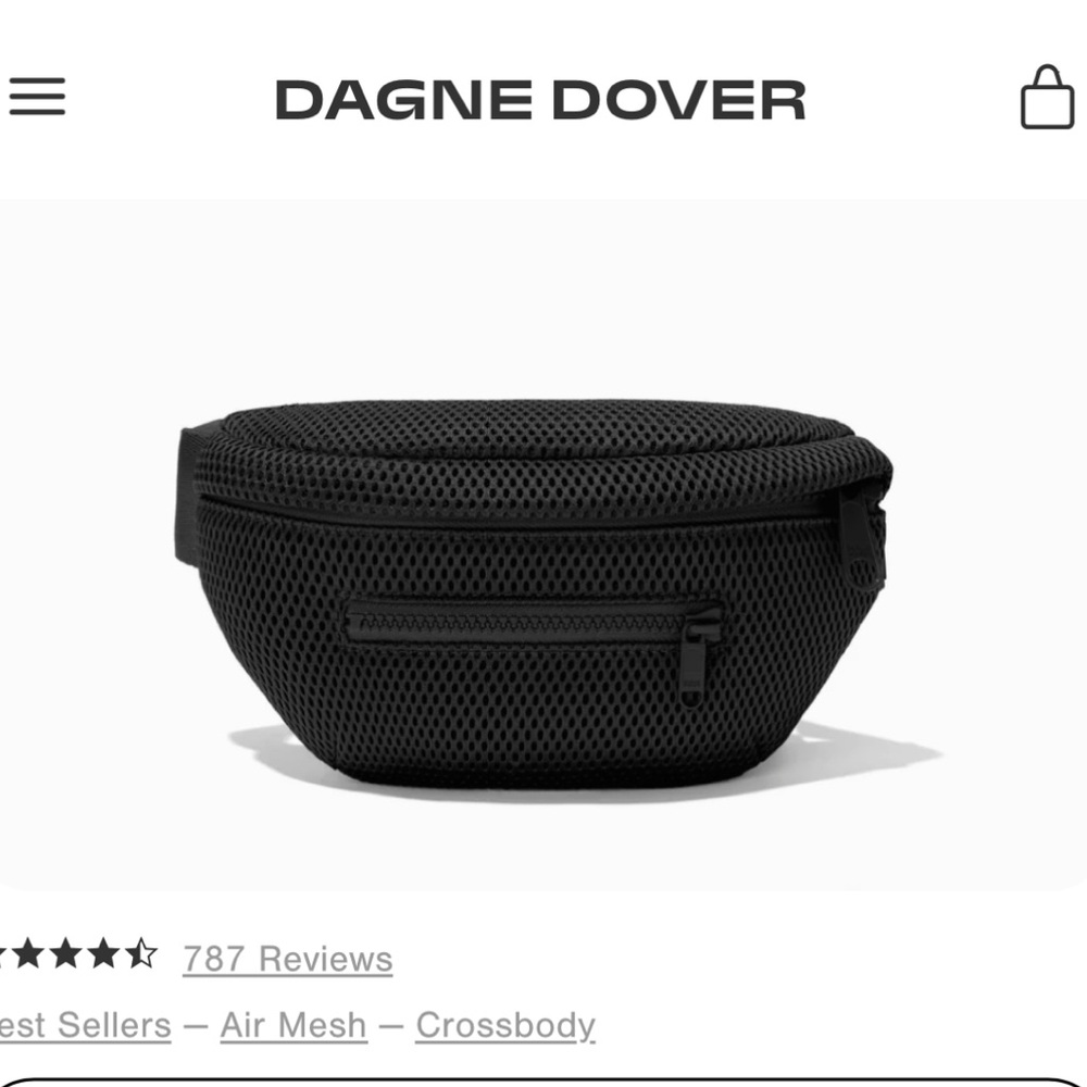 Dagne Dover - ACE AIR MESH FANNY PACK - Black NWOT